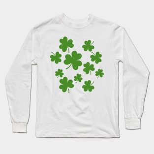 St Patrick's Day Shamrock Clover Pattern Long Sleeve T-Shirt